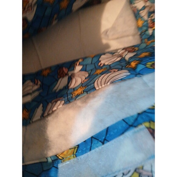 Handmade Quilted Angel Bag Blue 14x10 - Picture 6 of 7